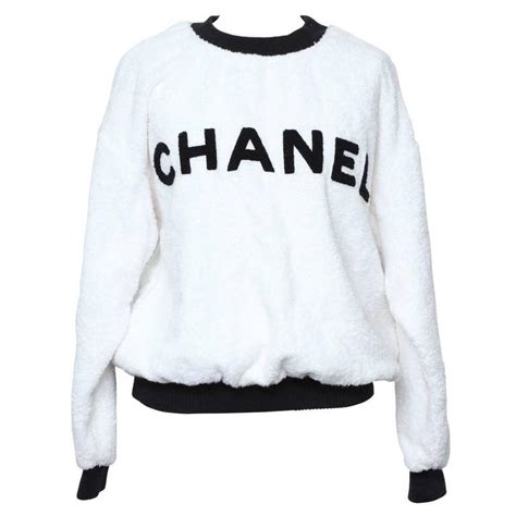 chanel white sweater|chanel sweater black and white.